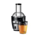 Philips Viva Collection Centrifugal Juicer HR1863/20 | 800W Power | Whole Fruit & Vegetable Juicer with XL Feeding Tube | Up to 2L Juice in One Go | QuickClean Technology | (Black/Silver)