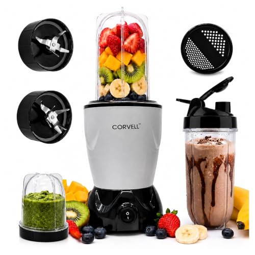 CORVELL Nutri 500W Portable Juicer Mixer Grinder, Silver, 3 Jar