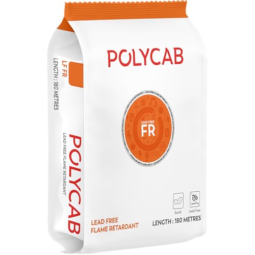 Polycab LF FR 180M coil | 4 SQ MM | Flame Retardant technology | Lead free insulation | 99.97% high purity copper | Rodent protection | RoHS & REACH complaint (Blue)