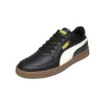 PUMA , Unisex-Adult, Court Curves, Black-Archive Gold-Gum-Warm White, Sneaker, 10UK, (40608804)