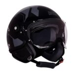 Royal Enfield Airforce 1901 Open Face Helmet | Certification: ISI & DOT | High Impact Grade ABS Shell | High Strength EPS Liner for Added Strength| Sleek Aviator Inspired Design | Black (L) 60 CM