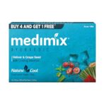 Medimix Ayurvedic Cool Bathing Soap With Menthol, Vetiver & Grape Seed 125Gm (Buy 4 And Get 1 Extra Combo Pack) | Shop Herbal | Natural | Paraben-Free & Sulphate-Free | 100% Vegan