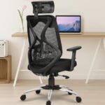 Da URBAN® Merlion Office Chair,High Back Mesh Ergonomic Home Office Desk Chair with 3 Years Warranty, Adjustable Armrests,Adjustable Lumbar Support,Tilt Lock Mechanism (Black)
