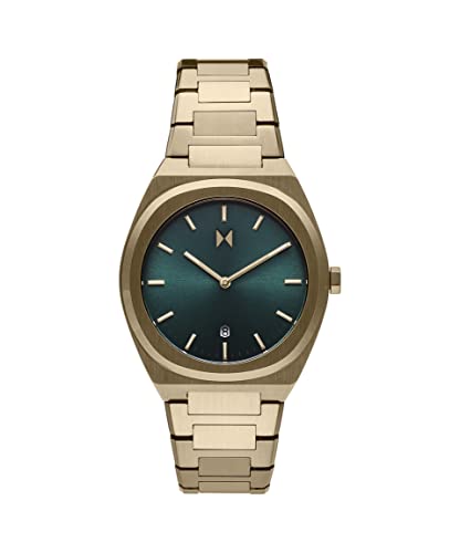 MVMT Odyssey Qtz Basic Calendar Green Round Dial Men’s Analog Watch|Ionic Plated Bronze Steel Material|Bronze Color Band – 28000168-D