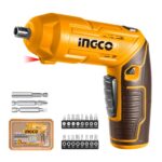 INGCO Cordless Screwdriver, Rechargeable Power Drill Driver Set, 4N.m Max Torque, 240RPM, Srew Gun for Home Use, with 24 PCS Cr-V Drill Bits