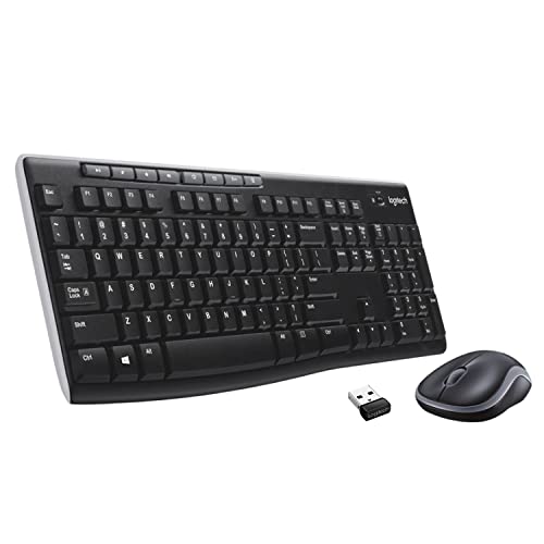 Logitech MK270r Wireless Keyboard and Mouse Combo for Windows, 2.4 GHz Wireless, Spill-Resistant Design, 8 Multimedia & Shortcut Keys, 3-Year Battery Life, PC/Laptop Black