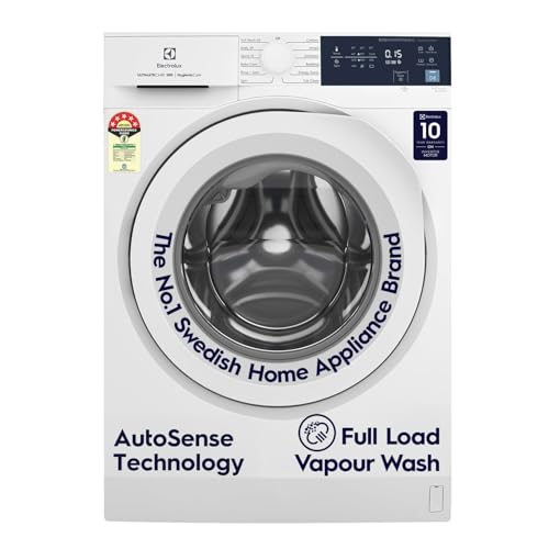 Electrolux 8kg 5 Star Front Load Washing Machine, AutoSense Technology, Full Load Vapour Wash, Hygienic Care, EcoInverter Motor, UltimateCare 300, EWF8024D3WB, White
