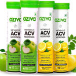 OZiva ACV Moringa (Green Apple – Lemon Masala) To Control Cravings, No Maltodextrin(4 x 15 Tablets)