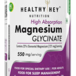 HealthyHey Nutrition High Absorption Magnesium Glycinate, 120 Vegetable Capsules(120 Capsules)