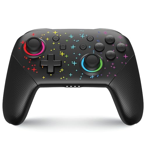 NITHO COSMOS Wireless Controller for PC, Windows, Switch, iOS, Android, Gaming Gamepad with Dynamic RGB Lights | 6-Axis Motion Sensor | Programmable Turbo | Dual Vibration | Lightweight