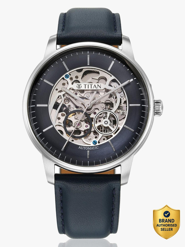 Titan Mechanical Automatic Titan Automatic Midnight Blue Dial Blue Leather Strap Analog Watch  – For Men