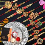 Oblivion Pooja Thali with Rakhi Set for Brother – Rakhi for Brother Set of 10, Traditional Rakhis Set for Bhai with Silver Colour Pooja Coin & Greeting Card – Raksha Bandhan Gift Combo 2026