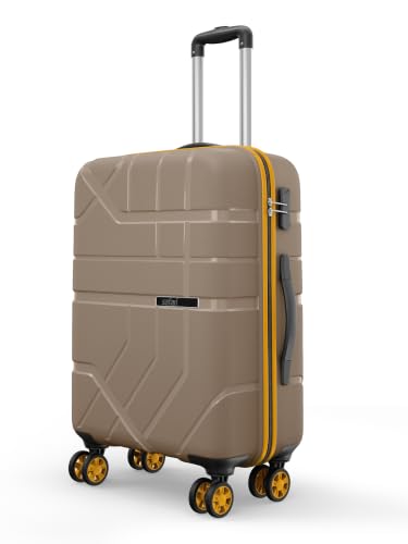 Safari Broadway 8 Wheels 65cm Medium Size Trolley Bag, Hard Case Polypropylene, 360 Degree Wheeling Checkin Luggage for Men & Women, Suitcase for Travel, Trolley Bags for Travel, Fossil