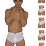VIP Gold Men Solid White Pure Cotton Briefs (Pack of 6, 110 CM)