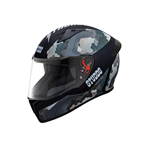 Studds Full Face Helmet Thunder D5 with Clear Visor (Matt Black N4, XL)