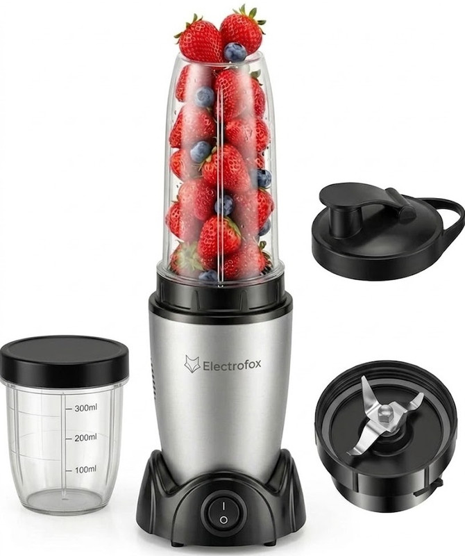 Electrofox Blendo+ 2 Jar Nutri Blender 750 W Juicer Mixer Grinder(Blendo+ 2 Jar | 2 Jars | Silver)
