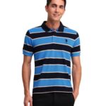 U.S. POLO ASSN. Men’s Horizontal Striped Slim Fit Cotton Polo Shirt (TS024D_Blue_M)