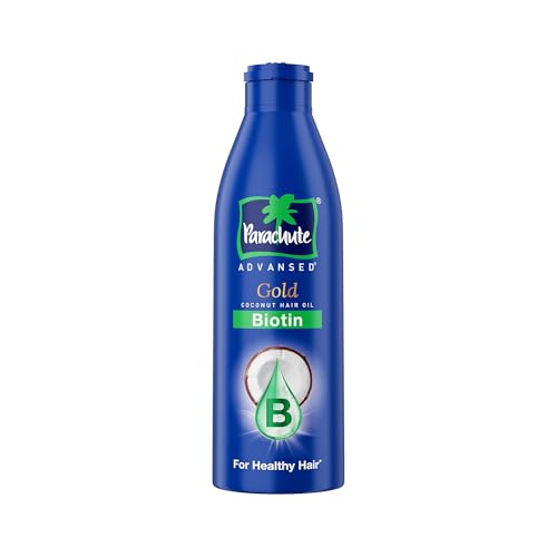 Parachute Advansed Gold Biotin & Coconut Hair Oil | Deep Nourishment for Fuller Hair| No Paraben or Silicone | 300ml