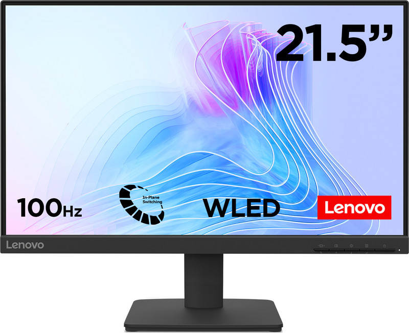 Lenovo L Series 55.88 cm (22 inch) Full HD LED Backlit IPS Panel with 99%sRGB, 1x HDMI 1.4, 1x VGA, Tilt, Ultraslim Monitor (L22-4e)(Response Time: 4 ms, 100 Hz Refresh Rate)