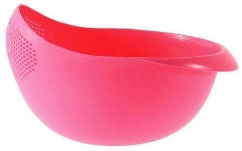 Black Olive Rice Bowl Strainer With Drain Holes – Plastic Strain Bowl For Kitchen Useful – Vegetable & Fruit Washer & Rice Strainer Basket For Kitchen Sink – Strainer & Drain Bowl Pack of 1 Multicolor