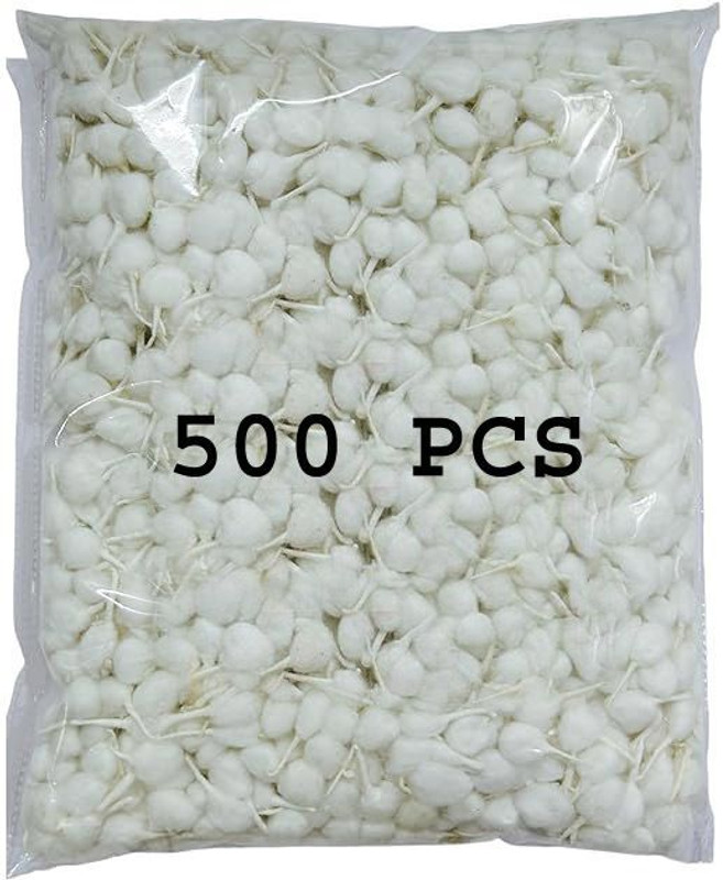 shyamcharan Diya Batti for Pooja/Natural White – White (Pack of 500 pcs) Cotton Wick