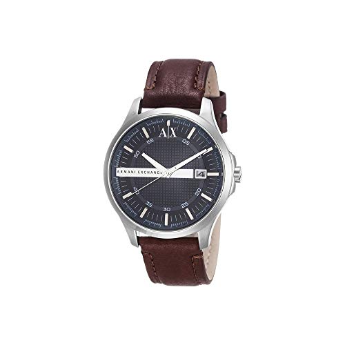 Armani Exchange Mens Analogue Leather Watch – AX2133I (Blue_Free Size)