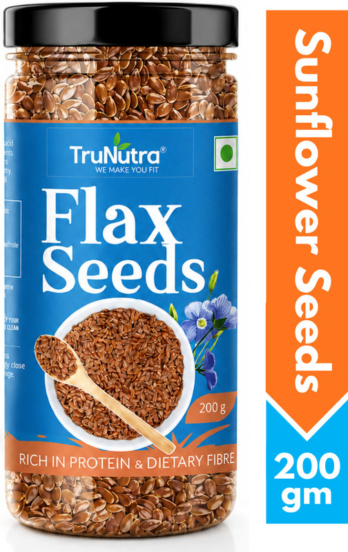 TruNutra Flax Seeds | Dietery Fiber & Protein | For Weight Loss Hair Growth Alsi(200 g)