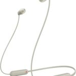 Sony WI-C100 Wireless in Ear Headphones with Customizable Equalizer for Deep Bass & 25 Hrs Battery,DSEE-Upscale,Splash Proof,360RA,Fast Pair,in-Ear Bluetooth Headset with Mic for Phone Calls (Taupe)