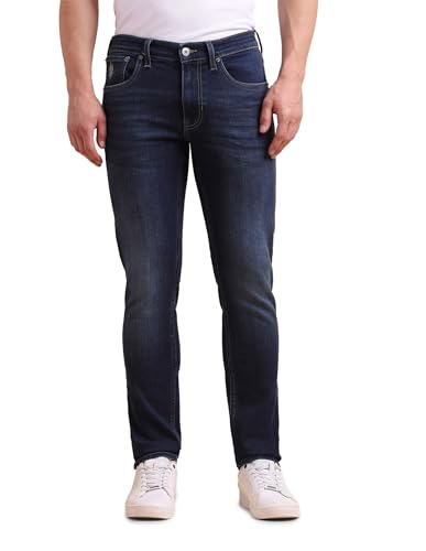 U.S. POLO ASSN. Denim Jeans for Men – Slim Tapered Fit, Mens Jeans for Office & Regular Wear – 38, Blue