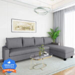 Flipkart Perfect Homes Porto L Shape Fabric 6 Seater  Sofa(Finish Color – Grey, DIY(Do-It-Yourself))
