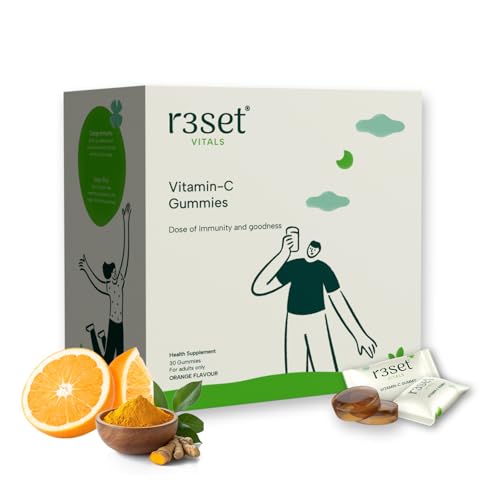 R3SET Vitamin C Gummies for Immunity, Skin Health & Glow – 30 Servings