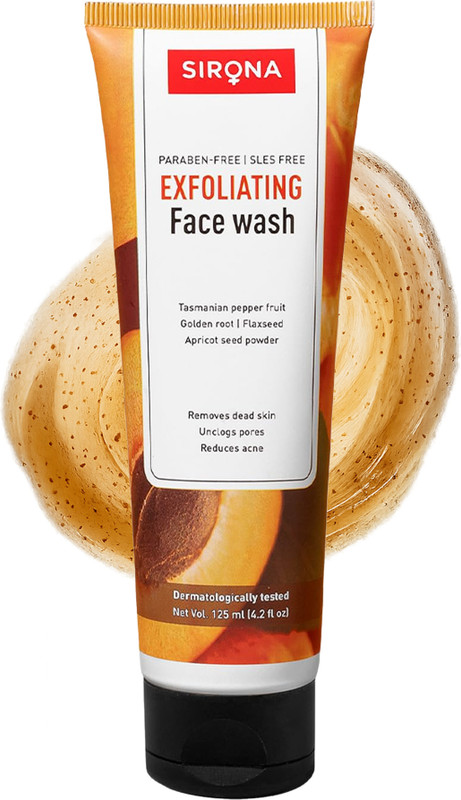 SIRONA Unclogs Pores, Removes Dead Skin, Reduces Acne & Blemishes Natural Exfoliating Face Wash(125 ml)