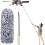 ZARQITO Cleaning High Ceiling Fan Microfiber Feather Telescoping 100inch ExtensionPole Wet and Dry Duster