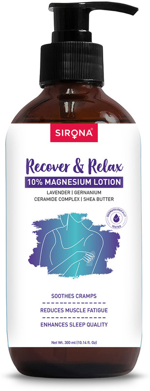 SIRONA Magnesium Lotion for Muscle Relief & Better Sleep with Lavender & Ceramides(300 ml)