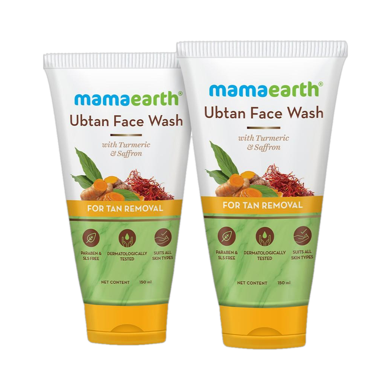 Mamaearth Ubtan Natural  with Turmeric & Saffron (Pack of 2) Face Wash(300 ml)