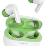 Vaku Luxos ® SONAIR TWS Bluetooth 5.4 Earbuds | 60H Playtime | Touch Controls | Type-C Fast Charging | 10mm Driver | Voice Assistant | Deep Bass Wireless Earbuds with Charging Case- White/Green