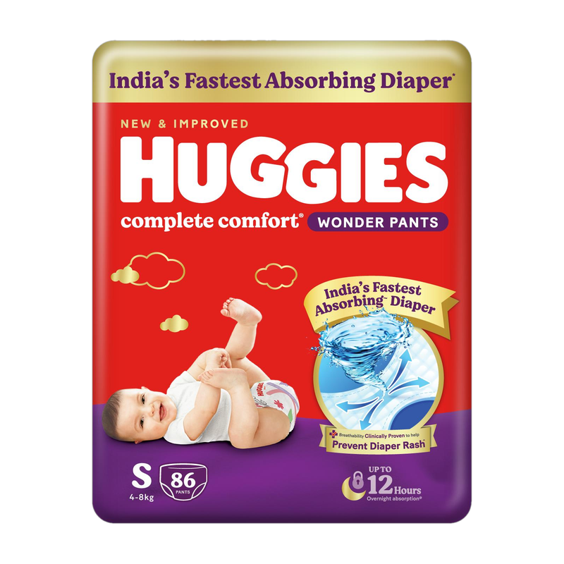 Huggies Complete Comfort Wonder Pant Diapers – S(86 Pieces)
