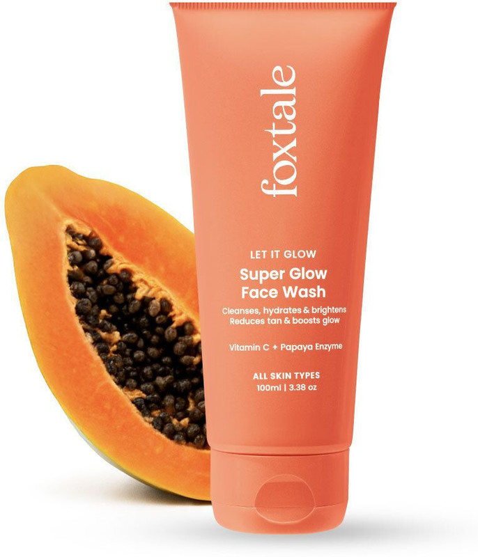 Foxtale Detan Super Glow For Tan Removal & Glowing Skin, With Papaya Enzyme & Vitamin C Face Wash(100 ml)