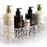 KYASO Multipurpose Diamond Cut Plastic Bathroom & Kitchen Storage Organizer Basket(transparent)