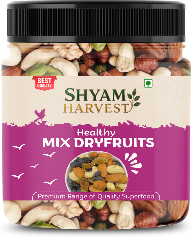 SHYAM HARVEST HEALTHY AND TASTY MIX DRY FRUITS 500GM JAR Assorted Seeds & Nuts(1 x 500 g)