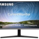 Samsung 27-Inch(68.5cm) FHD, 1800R Curved 1,920 X 1,080 LED Monitor, VA Panel, Slim Design, AMD Freesync, Flicker Free, HDMI, Audio Port (LC27R500FHWXXL, Dark Blue Gray)
