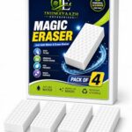 INIIMAYAAZH ENTERPRISES | Magic Eraser Sponge for Wall | Pack of 4 High Density Melamine Sponge | White Cleaning Sponge for Marks | Water Activated Eraser | Multipurpose Cleaning Pad