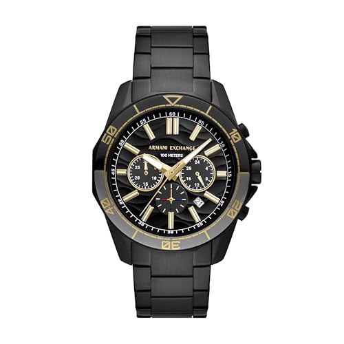 Armani Exchange Stainless Steel Analog Black Dial Men’s Watch-Ax1963, Band Color:Black