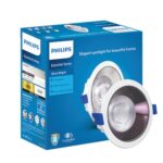 PHILIPS Polycarbonate 18 Watt Black Reflector Led Ceiling Cob Round Spot Light With Focused Beam|Cut Out: 138Mm|Warm White,Pack Of 1 (Deco Bright)