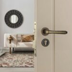 Godrej Mortise Lock | Handle Lock Set for Main & Bedroom Door| Arsa Bel Rose Handle | 240 mm Eco Lock Body | 60 mm Eco Pin Cylinder 1CK | Antique Brass| 5 Year Warranty
