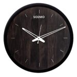 Amazon Brand – Solimo 12-inch Contemporary Plastic & Glass Wall Clock – Designer (Silent Movement, Black Frame)