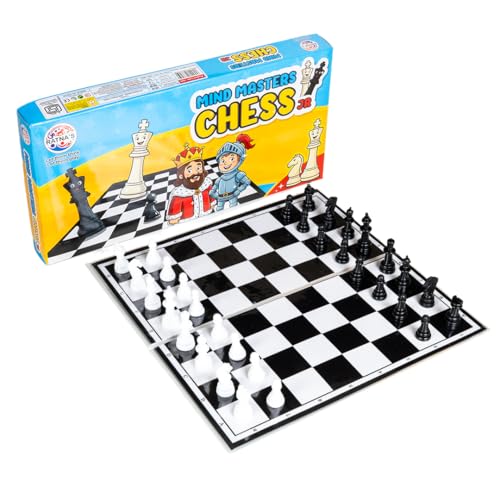 Ratna’s Mind Masters Chess Junior, Educational Strategy Board Game for Kids, 29 cm Board with Black and White Pieces