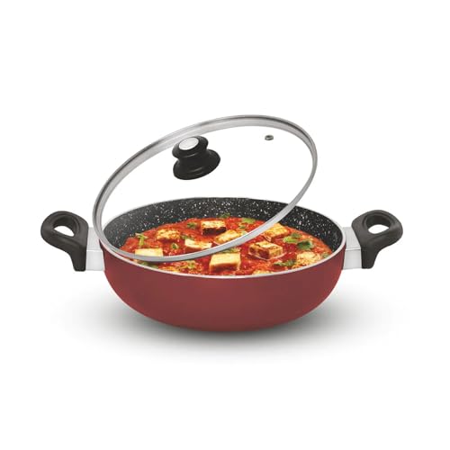 Signoraware Perfecto 4 Coating Non Stick Kadhai 26cm | Gas & Induction Compatible | Low-Oil Cooking | Ergonomically Designed | Ideal for Frying, Sauteing or Preparing Rich Curries (3.5 LTR | Steel)