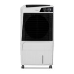 Hindware Smart Appliances Calisto 105L | Desert Air Cooler with Woodwool Pads, Inverter Compatible, Castor wheels and motorized air flow control & High Air Delivery (White & Black)
