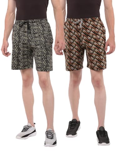 Dollar Solid Men’s Shorts | All-Over Print | One Side Zipper Pocket with Label Branding | Self Waistband with Drawcord | Wide Array of Attractive Prints